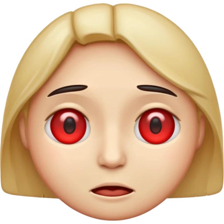 An emoji with red eyes  with tired face! emoji