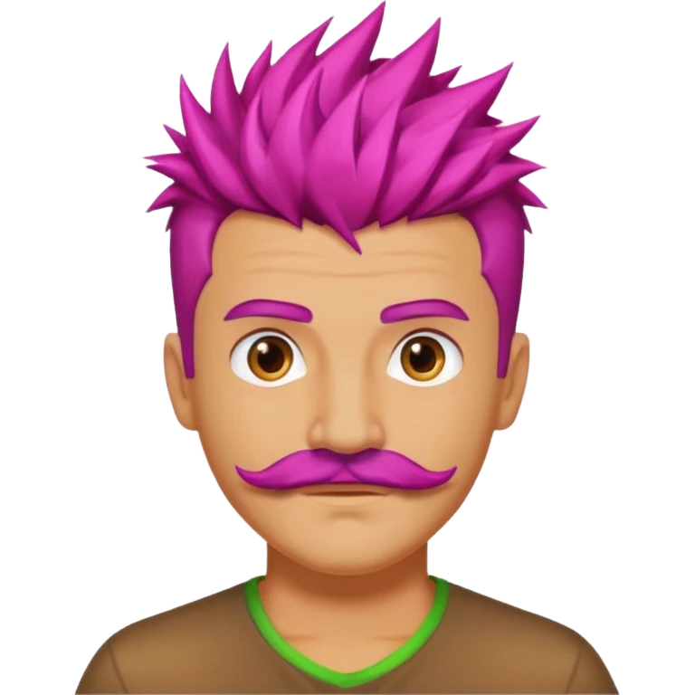 spiky colored haired mustached man emoji