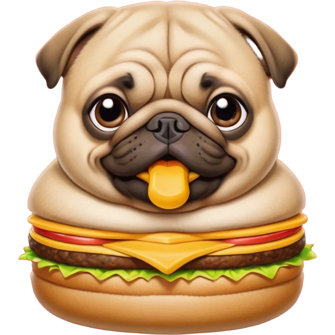 Fat pug eating MacDonalds emoji
