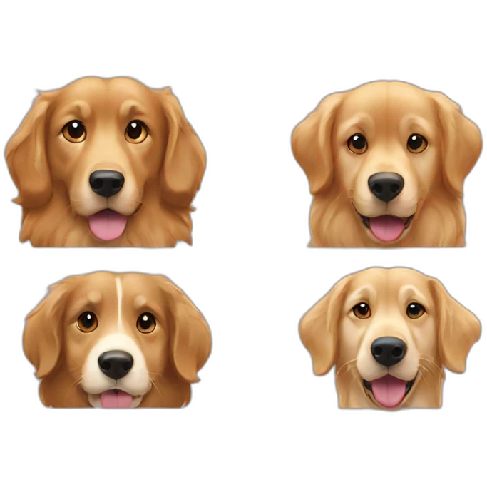 one chip, one Dale and one golden retriever dogs emoji