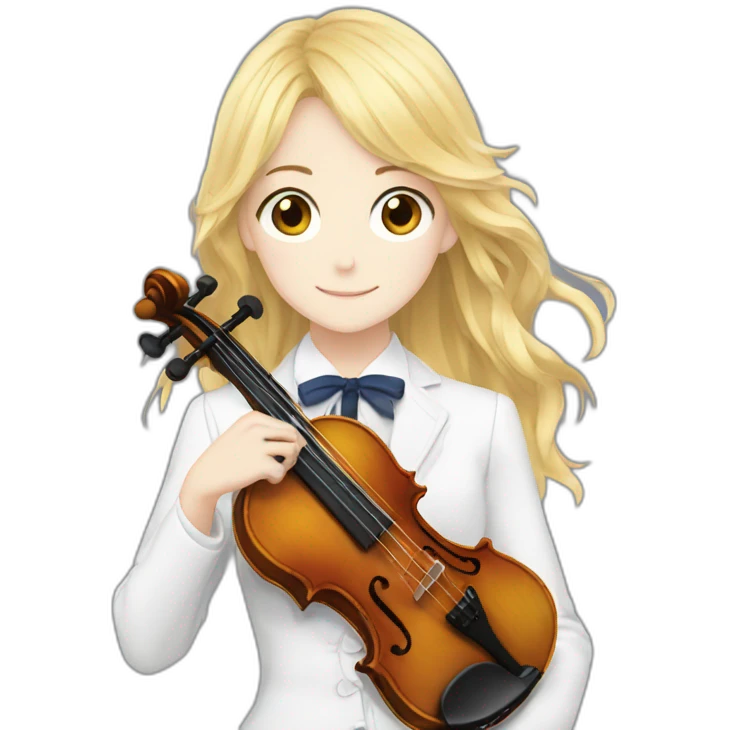 Your lie in april blonde girl violin emoji