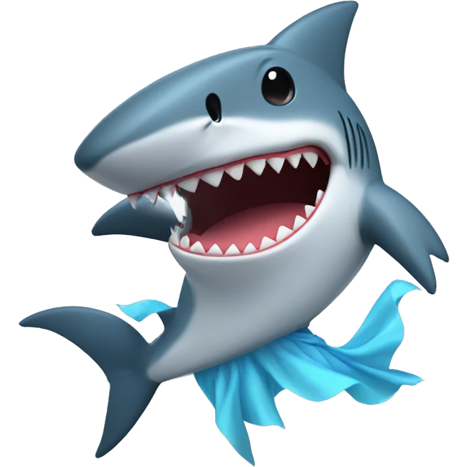 Shark dancing with tutu on emoji