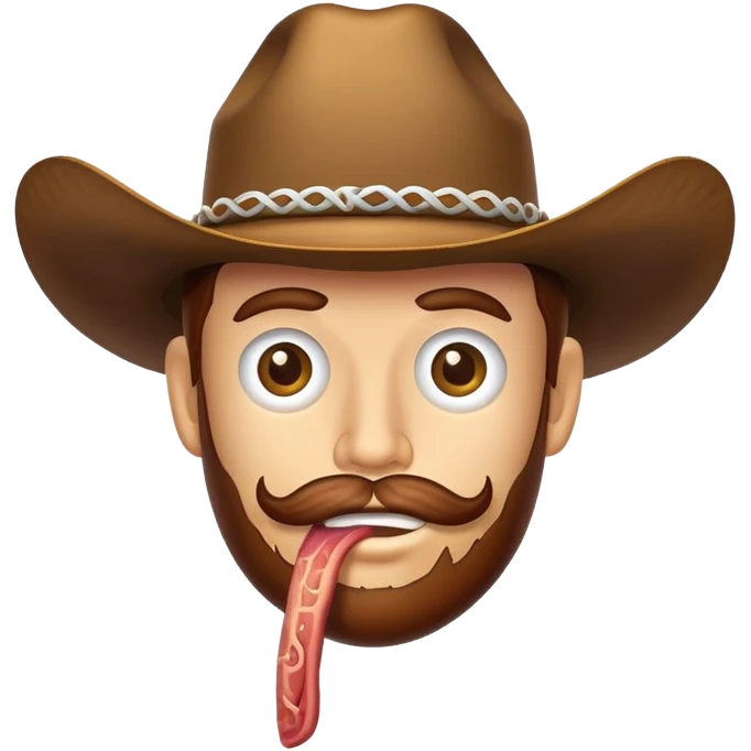 Slim Jim meat with a cowboy hat  emoji