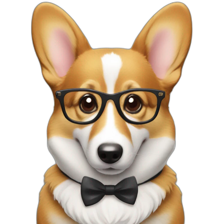 corgi with glasses and calculator emoji