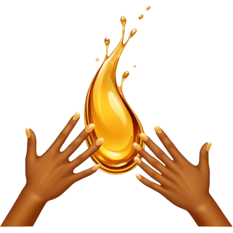 Golden liquid around the dancing hands emoji