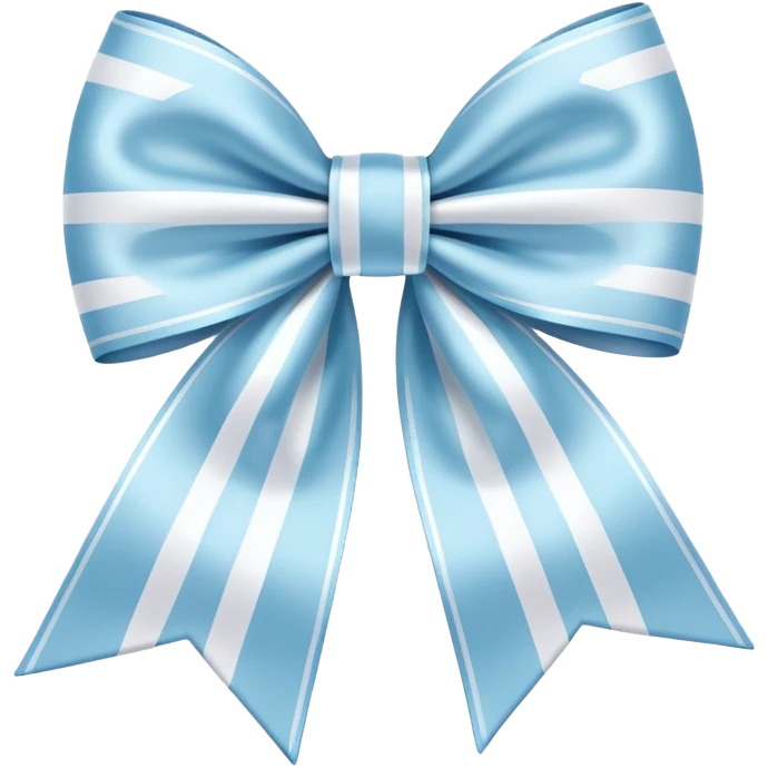 pastel blue bow with white stripes emoji