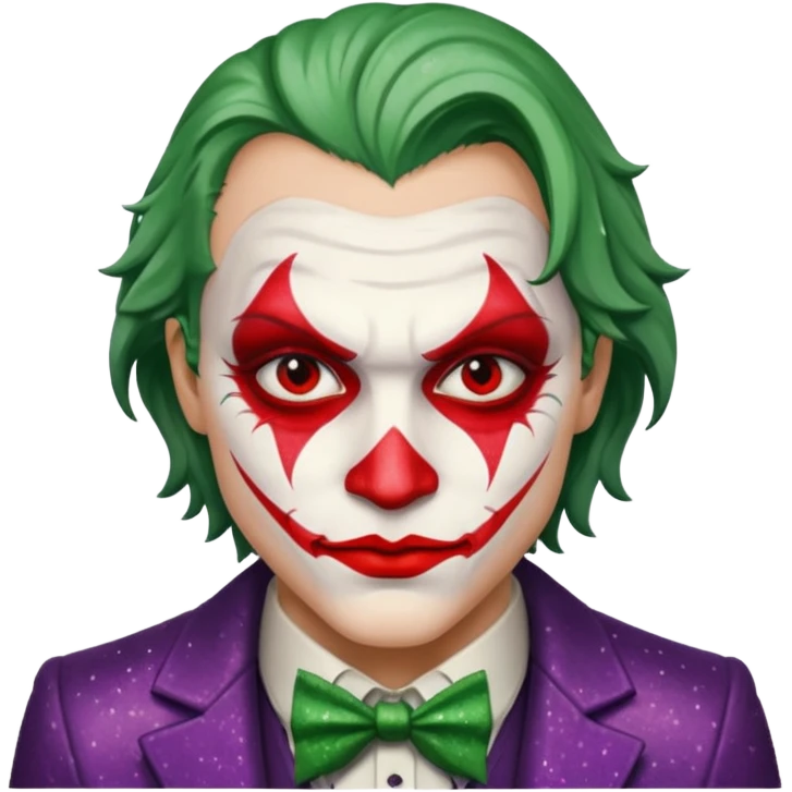 Glitter RED and White Joker Gangster  emoji