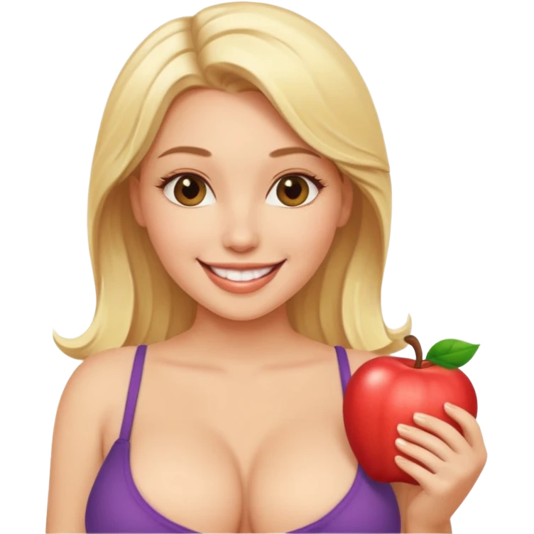 Sexy naked blonde woman with big boobs pants off emoji