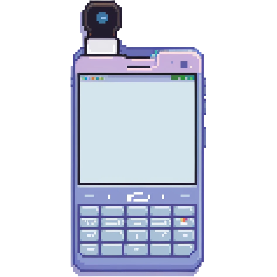 Y2K folder phone, open, taking a selfie, pastel background emoji