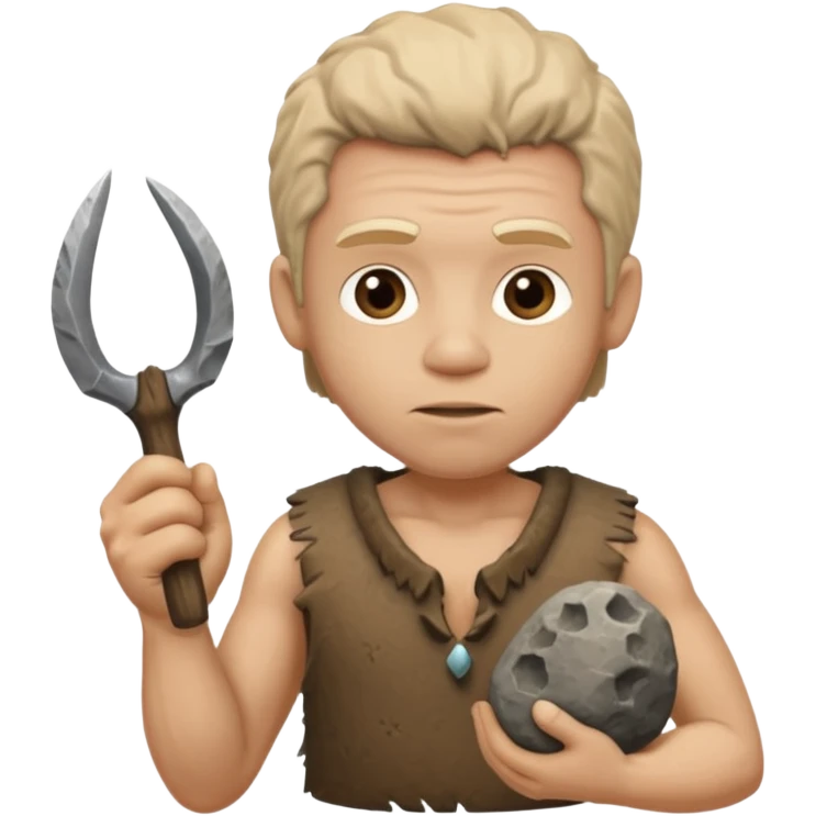 mini stone age man with tool emoji