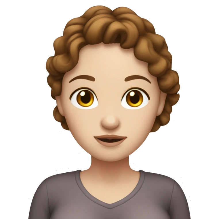 pregnant woman white skin, brown hair, hazel eyes emoji