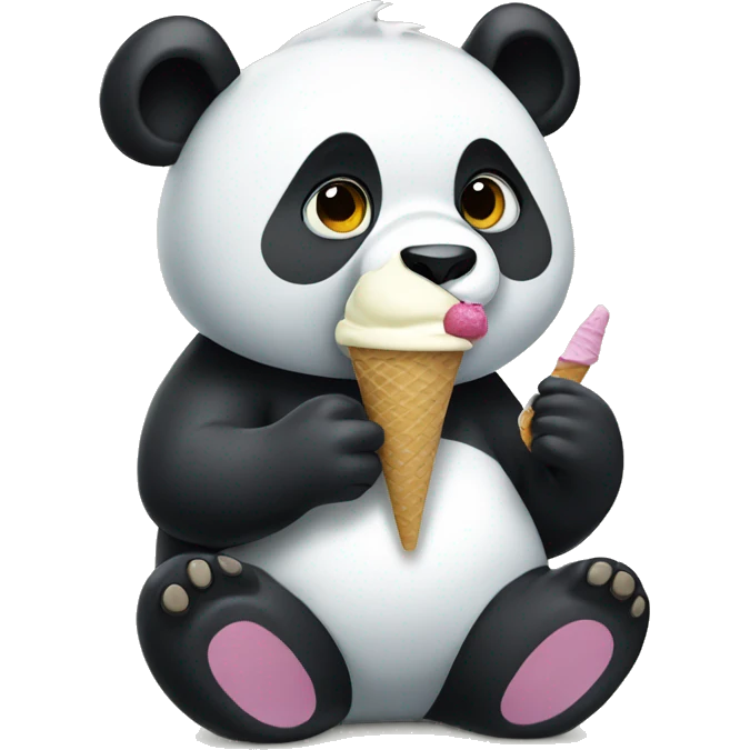 Panda eating ice cream emoji