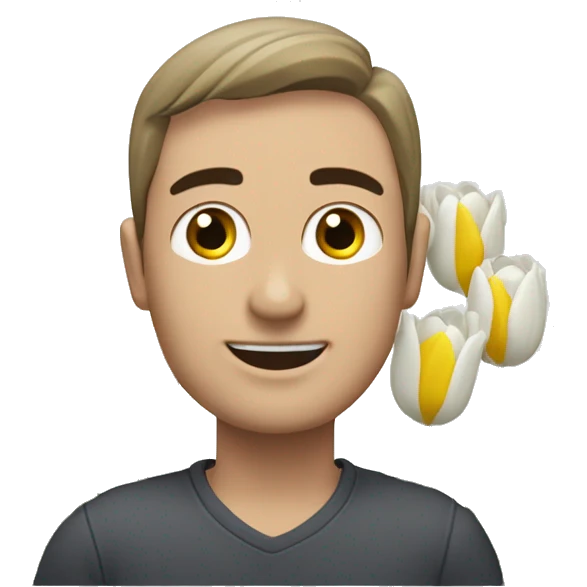 Cuarzos con tulipanes blancos emoji