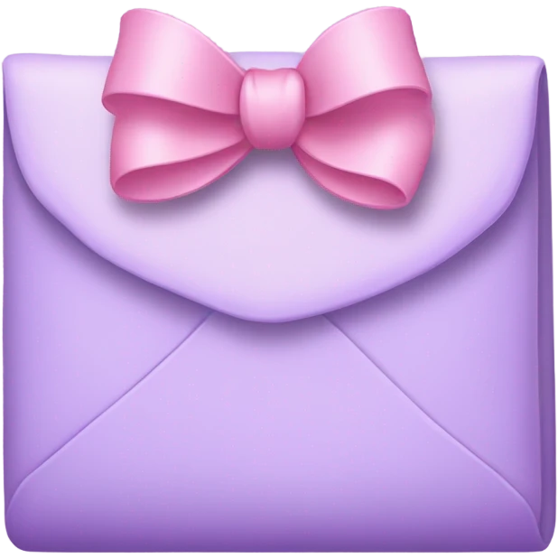 beautiful aesthetic love letter in pastel purple color with pink bow aesthetically placed  emoji
