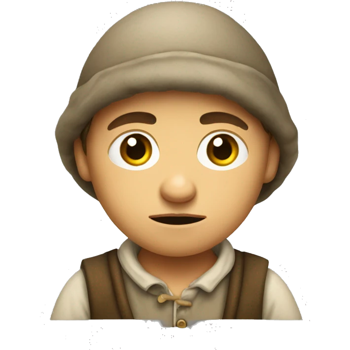 Sad European peasant child in pants emoji