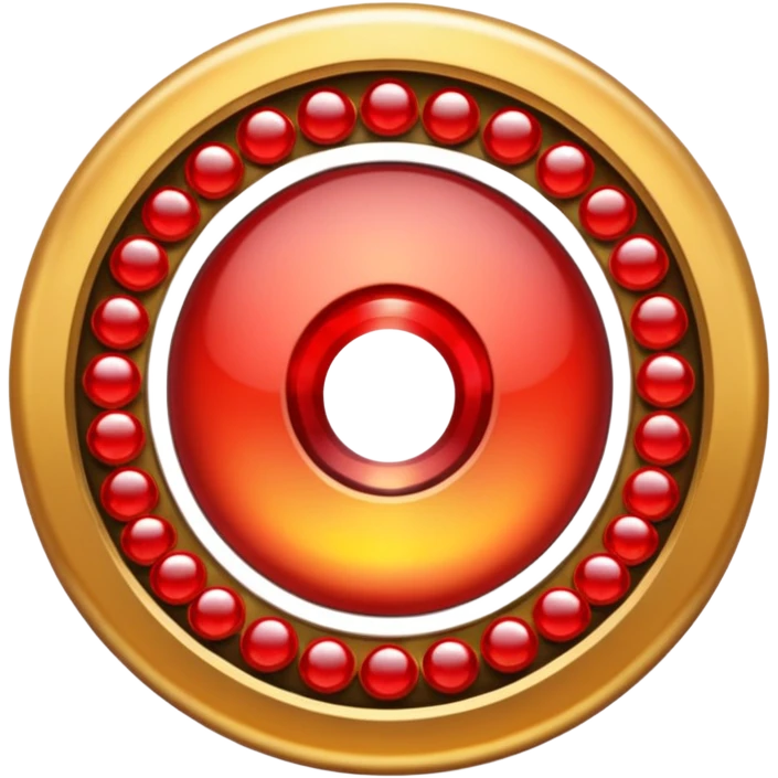 Golden circle with red gems emoji