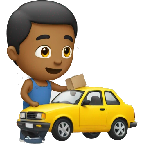 men opening a car emoji
