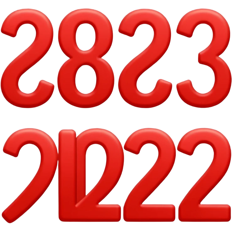 red numbers "2023" emoji