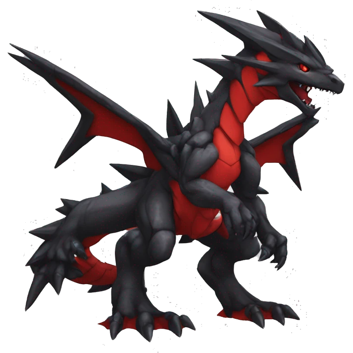  Cool Edgy Black Red Digimon-Fakemon-Garurumon full body emoji