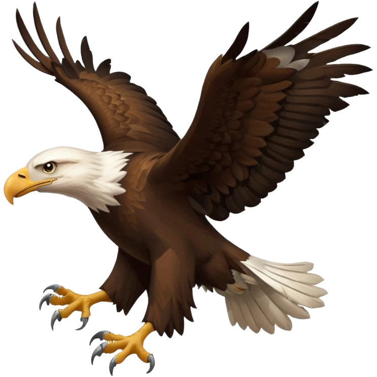 A regal flying bald eagle swooping up a feral pig  emoji