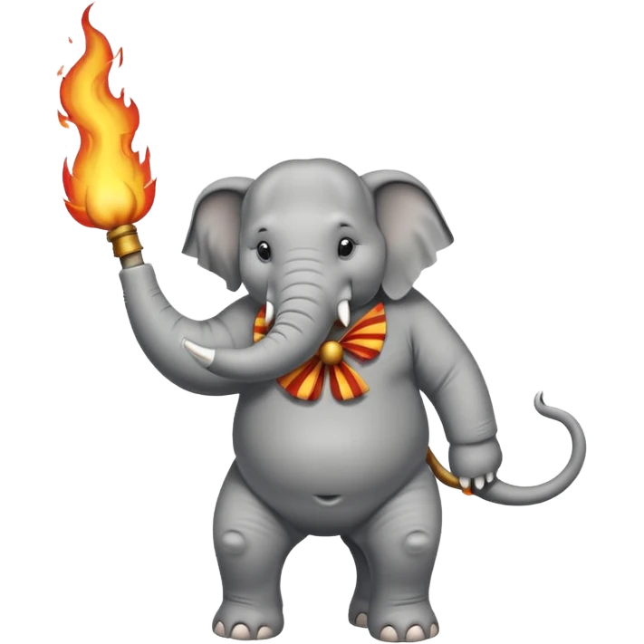 elephant  vintage-circus-performer-spitting-fire emoji