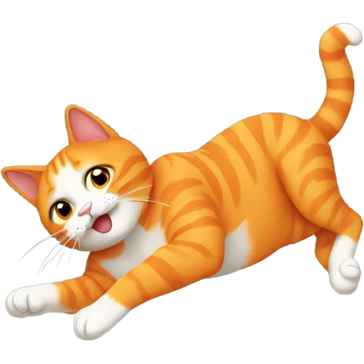 An orange cat falling  emoji