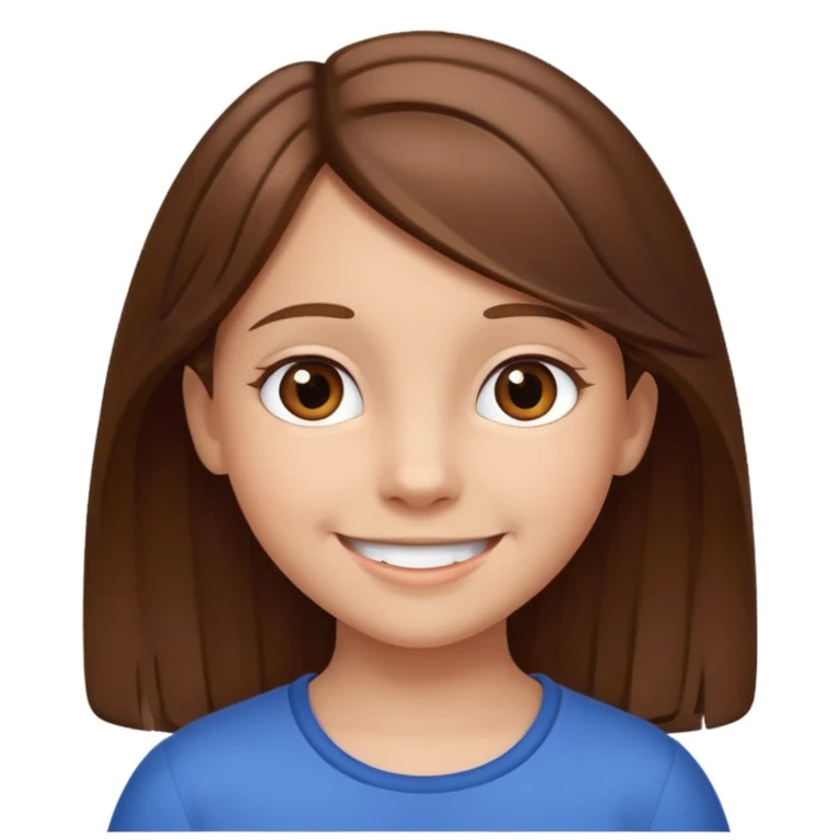 Niña de 9 años  con pelo marrón  emoji