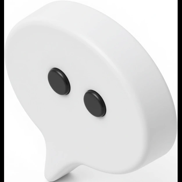 white 3d speech bubble emoji
