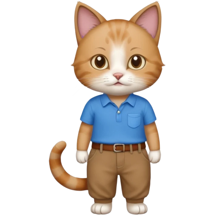 a cat wearing shirt and a pant emoji