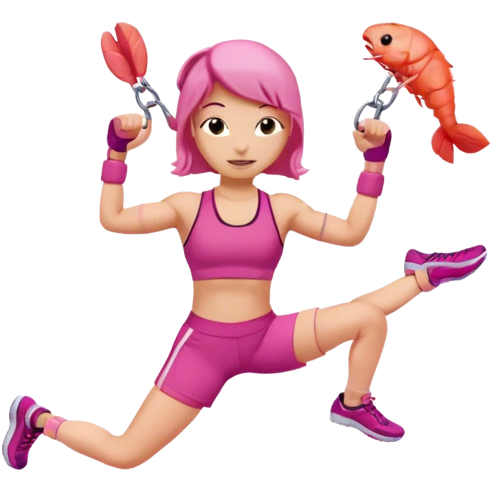 Little shrimp doing fitness  emoji