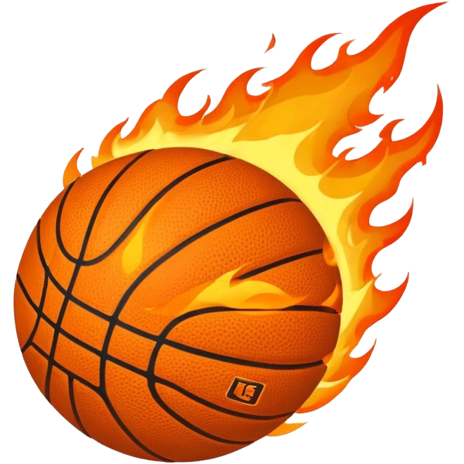 a flaming basketball emoji
