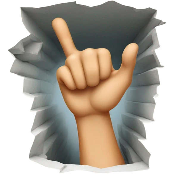 woman hand emerging from the hole doing thumb up emoji