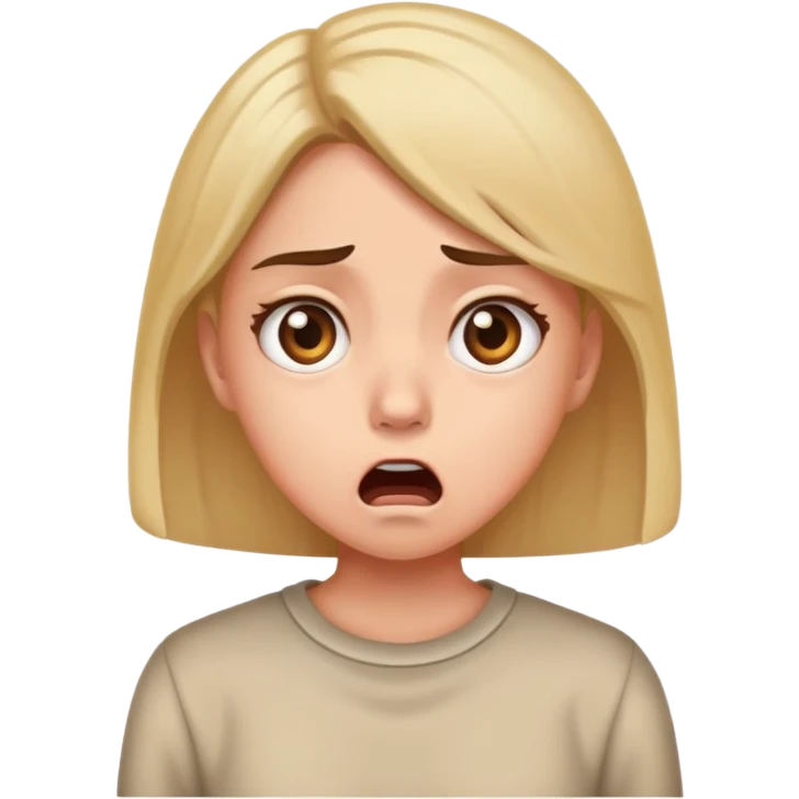 Girl standing in shock and disgust emoji