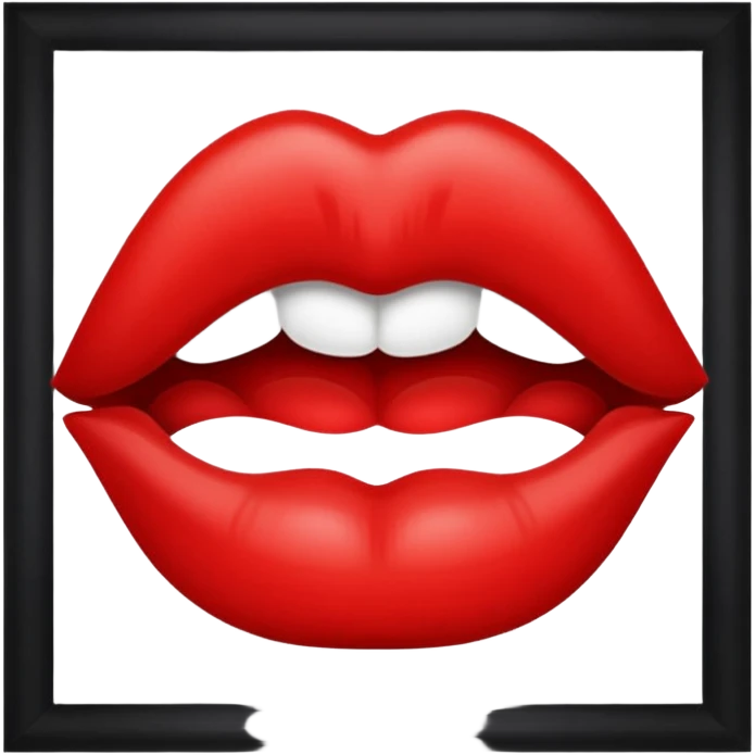 Black kiss lips  emoji