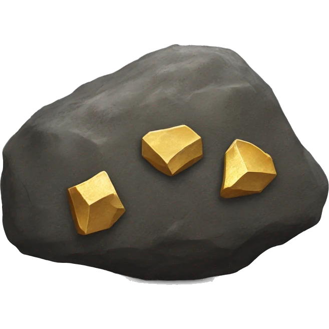 Rock with small golden ore embedded within emoji