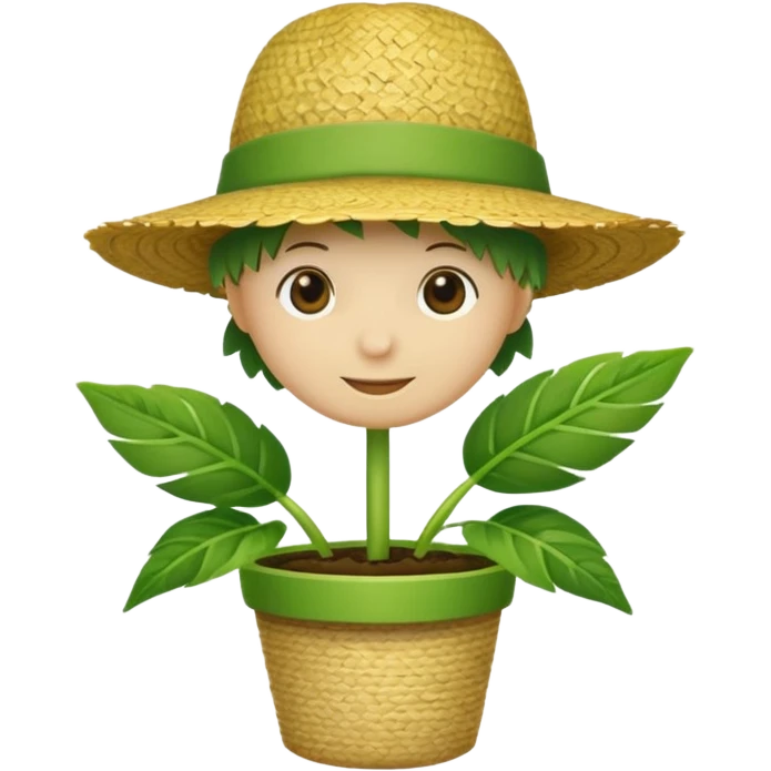 planta com chapéu de palha emoji