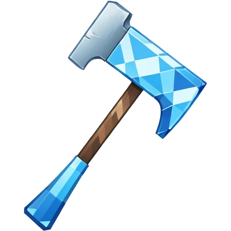 diamond item axe from Minecraft pixel art emoji