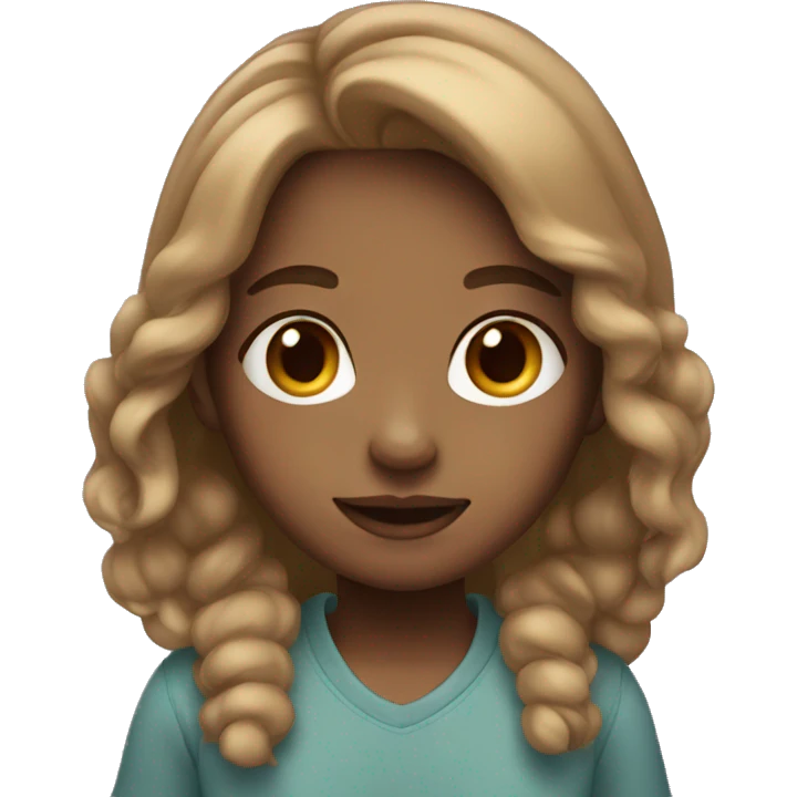Cute girl with light brown hair emoji