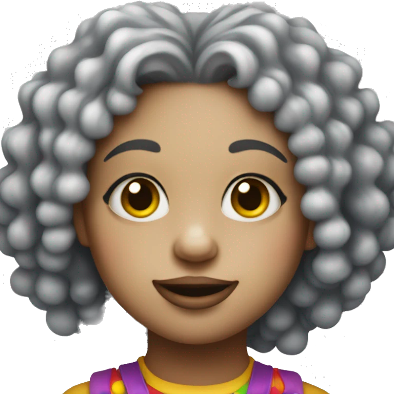 girl clown that is cute with curly hair emoji