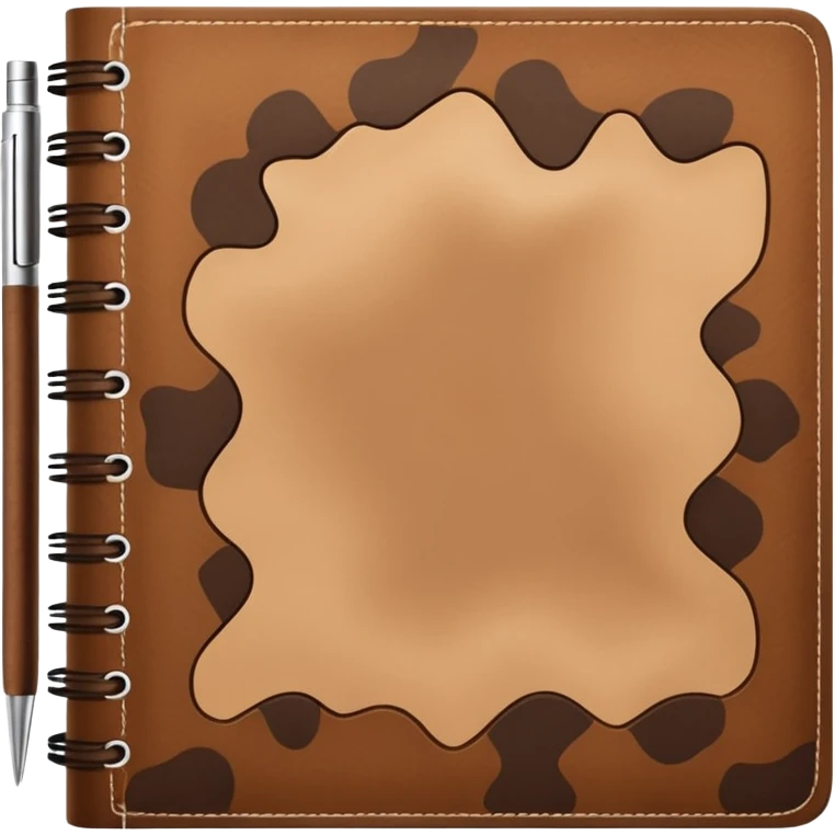Realistic cow hide print pattern journal emoji