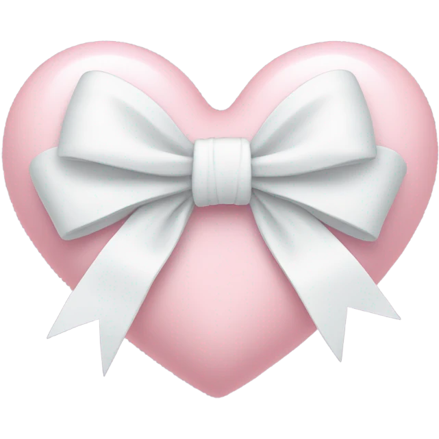 Pastel pink heart with white bow emoji