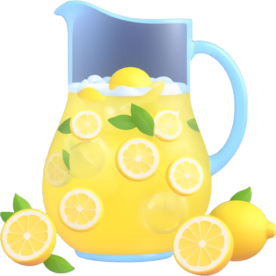 pitcher of lemonade with ice cubes emoji
