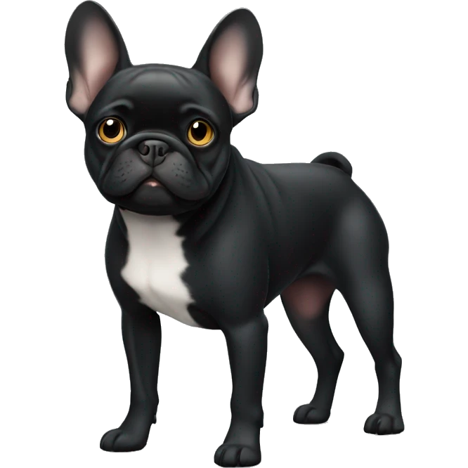 Black Frenchie standing emoji