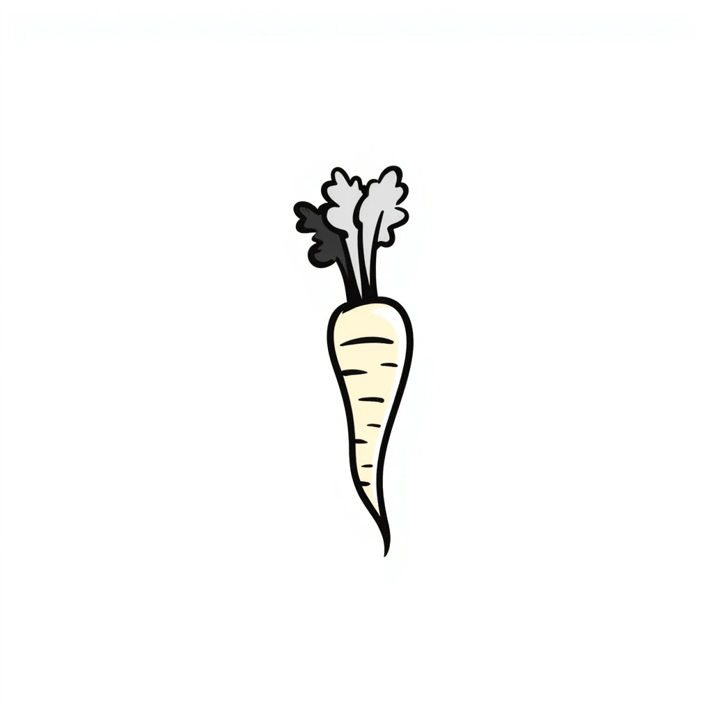 a parsnip, hand drawn doodle style emoji
