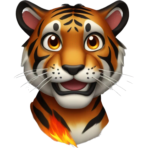 black firey tiger emoji