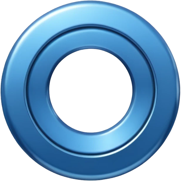 blue ring-shaped metallic object with a small hole in the middle emoji