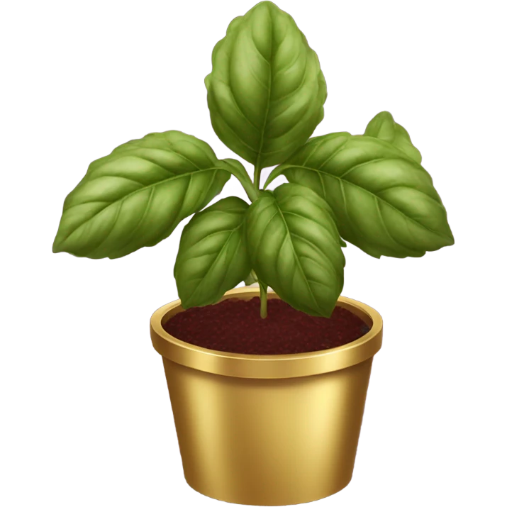 Burgundy basil in gold pot emoji