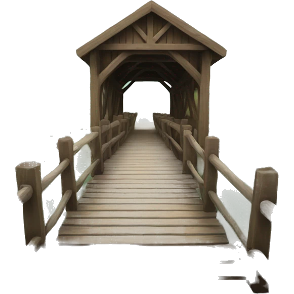 Wood cottage bridge  emoji