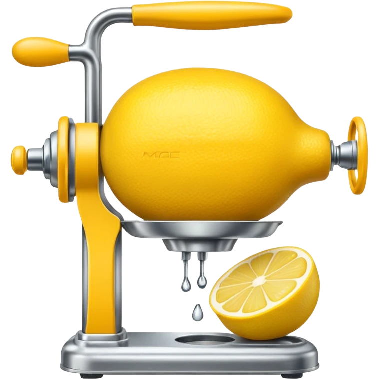 mac os icon fruit mechanical squeezer, lemon yellow bright crisp emoji