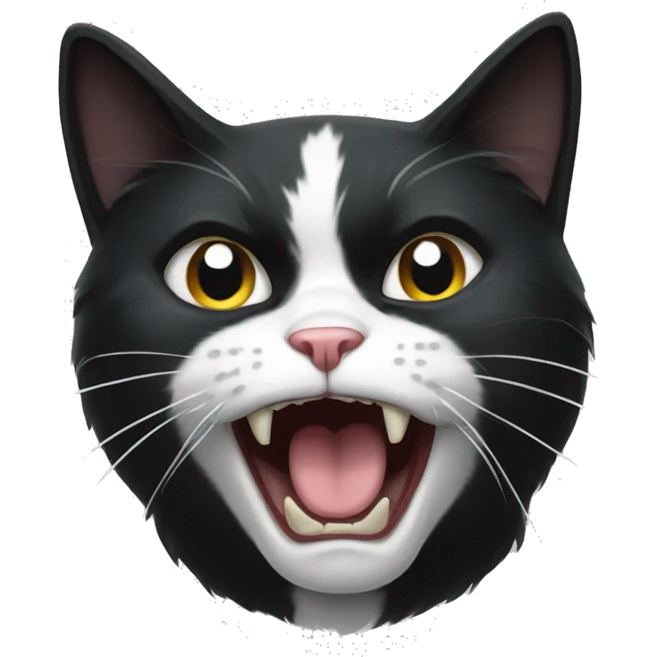 Tuxedo cat angry emoji